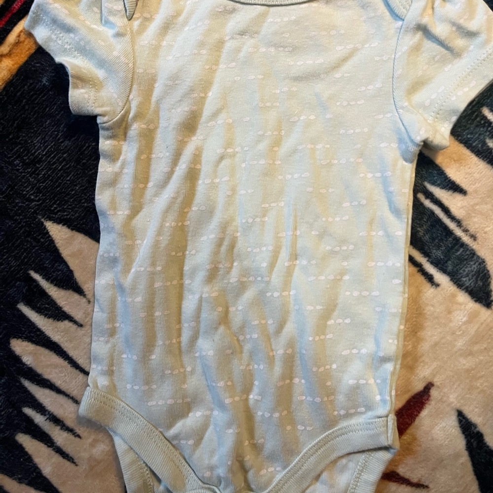 Cloud Island Light Blue Patterned Bodysuit